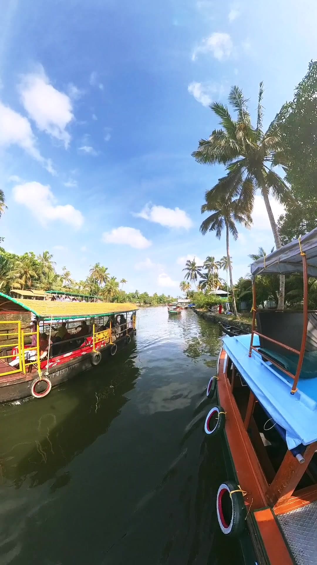 A traditional houseboat on the Kerala backwaters
